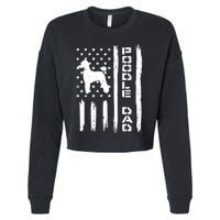 Men Poodle Dad US Flag Vintage Patriot Dog Lover Owner Men Gift Cropped Pullover Crew