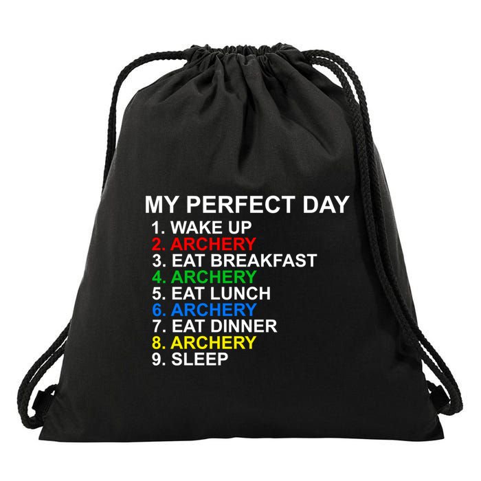 My Perfect Day Archery Meaningful Gift Drawstring Bag