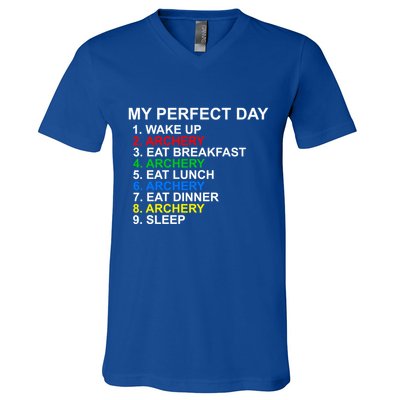My Perfect Day Archery Meaningful Gift V-Neck T-Shirt