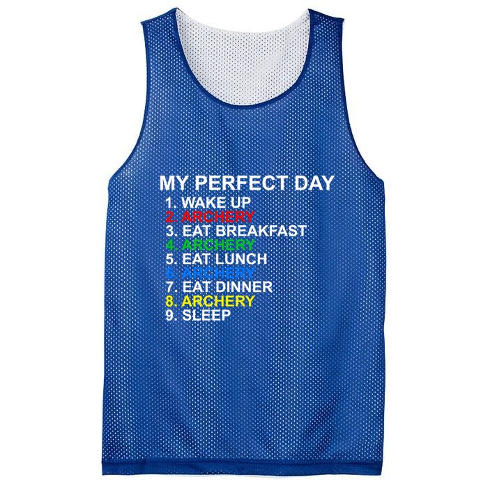 My Perfect Day Archery Meaningful Gift Mesh Reversible Basketball Jersey Tank