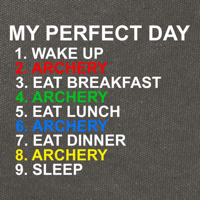 My Perfect Day Archery Meaningful Gift Cotton Canvas Backpack