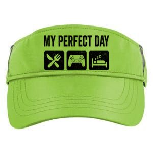 My Perfect Day Video Games Gift Funny Cool Gamer Tee Gift Great Gift Adult Drive Performance Visor