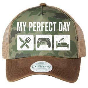 My Perfect Day Video Games Gift Funny Cool Gamer Tee Gift Great Gift Legacy Tie Dye Trucker Hat