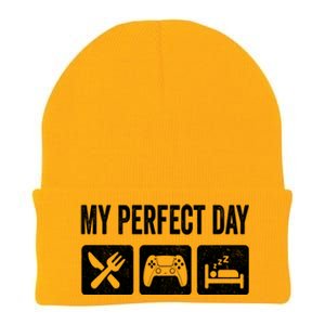 My Perfect Day Video Games Gift Funny Cool Gamer Tee Gift Great Gift Knit Cap Winter Beanie