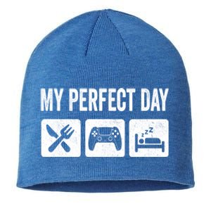 My Perfect Day Video Games Gift Funny Cool Gamer Tee Gift Great Gift Sustainable Beanie