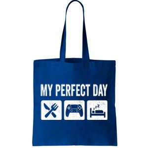 My Perfect Day Video Games Gift Funny Cool Gamer Tee Gift Great Gift Tote Bag