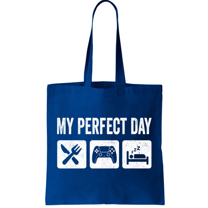 My Perfect Day Video Games Gift Funny Cool Gamer Tee Gift Great Gift Tote Bag