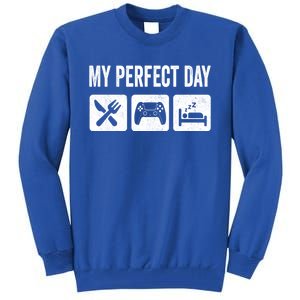 My Perfect Day Video Games Gift Funny Cool Gamer Tee Gift Great Gift Tall Sweatshirt