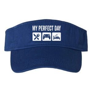 My Perfect Day Video Games Gift Funny Cool Gamer Tee Gift Great Gift Valucap Bio-Washed Visor