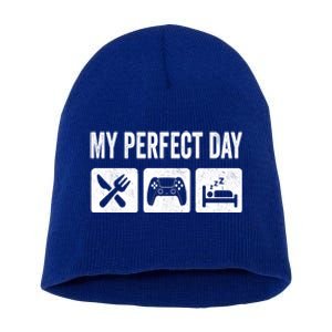 My Perfect Day Video Games Gift Funny Cool Gamer Tee Gift Great Gift Short Acrylic Beanie