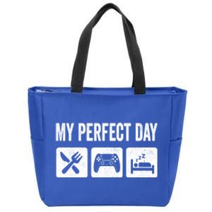 My Perfect Day Video Games Gift Funny Cool Gamer Tee Gift Great Gift Zip Tote Bag