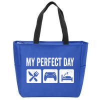 My Perfect Day Video Games Gift Funny Cool Gamer Tee Gift Great Gift Zip Tote Bag