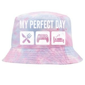 My Perfect Day Video Games Gift Funny Cool Gamer Tee Gift Great Gift Tie-Dyed Bucket Hat