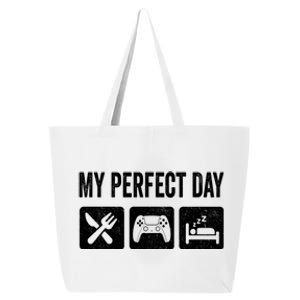 My Perfect Day Video Games Gift Funny Cool Gamer Tee Gift Great Gift 25L Jumbo Tote