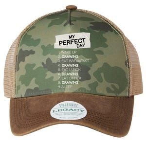 My Perfect Day Drawing Rest Day Painting Day Off Holiday Gift Legacy Tie Dye Trucker Hat