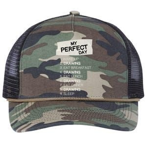 My Perfect Day Drawing Rest Day Painting Day Off Holiday Gift Retro Rope Trucker Hat Cap