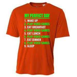 My Perfect Day Video Games Meaningful Gift Funny Cool Gamer Tee Gift Cooling Performance Crew T-Shirt