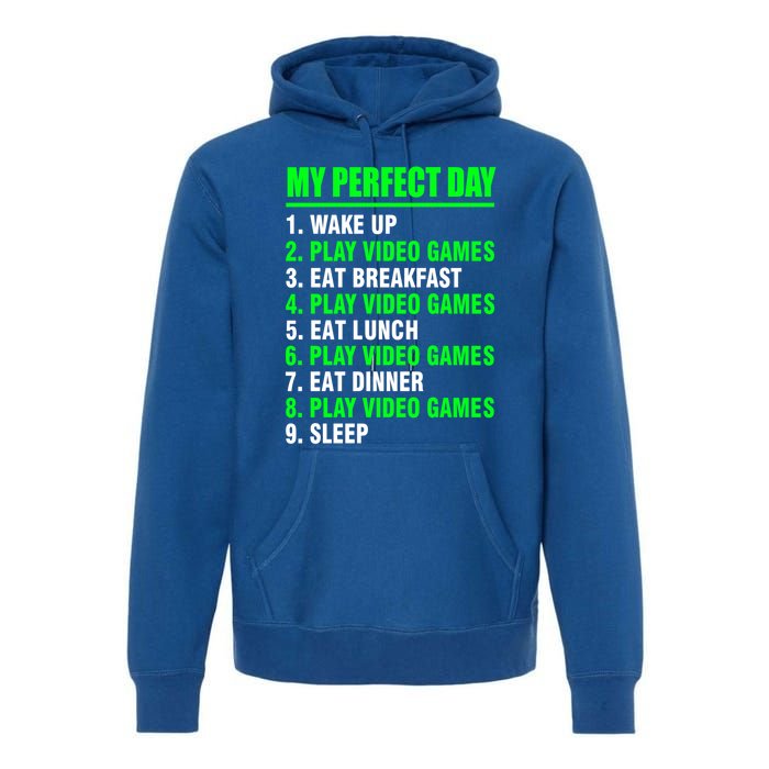 My Perfect Day Video Games Meaningful Gift Funny Cool Gamer Tee Gift Premium Hoodie