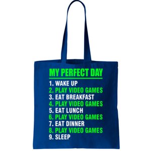 My Perfect Day Video Games Meaningful Gift Funny Cool Gamer Tee Gift Tote Bag