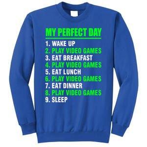 My Perfect Day Video Games Meaningful Gift Funny Cool Gamer Tee Gift Tall Sweatshirt