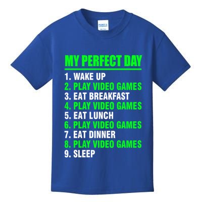 My Perfect Day Video Games Meaningful Gift Funny Cool Gamer Tee Gift Kids T-Shirt