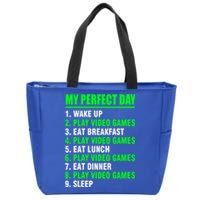 My Perfect Day Video Games Meaningful Gift Funny Cool Gamer Tee Gift Zip Tote Bag