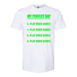 My Perfect Day Video Games Meaningful Gift Funny Cool Gamer Tee Gift Softstyle CVC T-Shirt