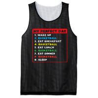 My Perfect Day Basketball Funny Coach Player Women Men Gift Mesh Reversible Basketball Jersey Tank