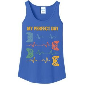 My Perfect Day Video Games Gift Funny Cool Gamer Tee Gift Ladies Essential Tank