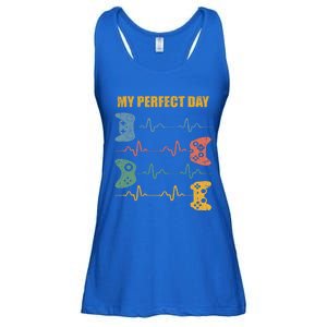 My Perfect Day Video Games Gift Funny Cool Gamer Tee Gift Ladies Essential Flowy Tank