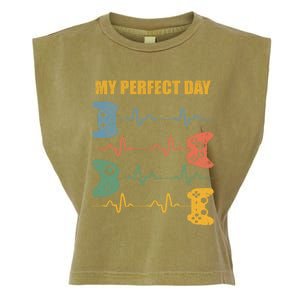 My Perfect Day Video Games Gift Funny Cool Gamer Tee Gift Garment-Dyed Women's Muscle Tee