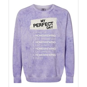 My Perfect Day Homebrewing Rest Day Brewery Day Off Holiday Gift Colorblast Crewneck Sweatshirt