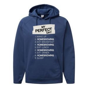 My Perfect Day Homebrewing Rest Day Brewery Day Off Holiday Gift Performance Fleece Hoodie