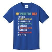 My Perfect Day Funny Horseback Riding Gift Kids T-Shirt