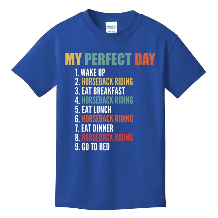 My Perfect Day Funny Horseback Riding Gift Kids T-Shirt