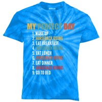 My Perfect Day Funny Horseback Riding Gift Kids Tie-Dye T-Shirt