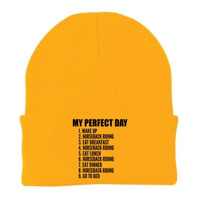 My Perfect Day Funny Horseback Riding Gift Knit Cap Winter Beanie