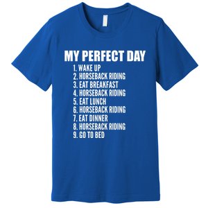 My Perfect Day Funny Horseback Riding Gift Premium T-Shirt