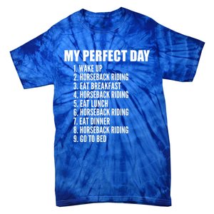 My Perfect Day Funny Horseback Riding Gift Tie-Dye T-Shirt