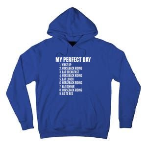 My Perfect Day Funny Horseback Riding Gift Tall Hoodie