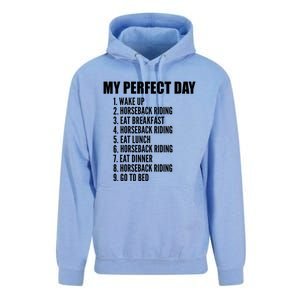 My Perfect Day Funny Horseback Riding Gift Unisex Surf Hoodie