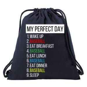 My Perfect Day Baseball Gift Drawstring Bag