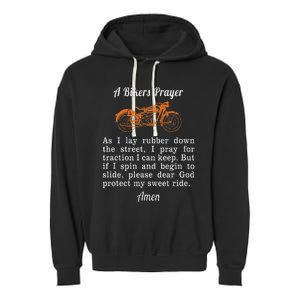 Motorcycle Prayer Design Bikers Prayer Garment-Dyed Fleece Hoodie