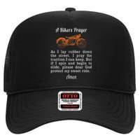 Motorcycle Prayer Design Bikers Prayer High Crown Mesh Back Trucker Hat