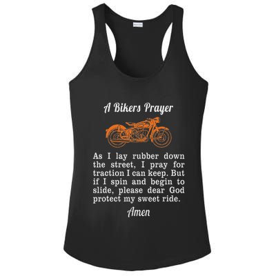 Motorcycle Prayer Design Bikers Prayer Ladies PosiCharge Competitor Racerback Tank