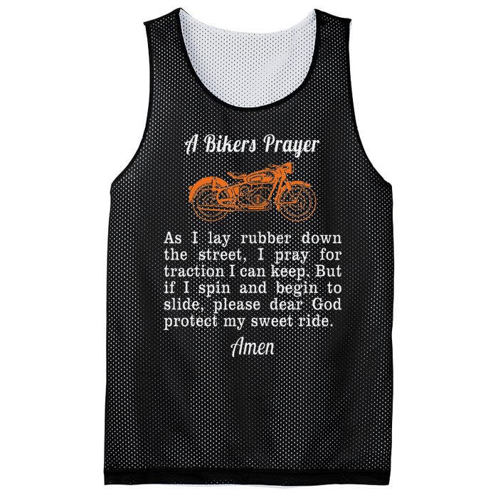 Motorcycle Prayer Design Bikers Prayer Mesh Reversible Basketball Jersey Tank