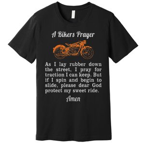 Motorcycle Prayer Design Bikers Prayer Premium T-Shirt