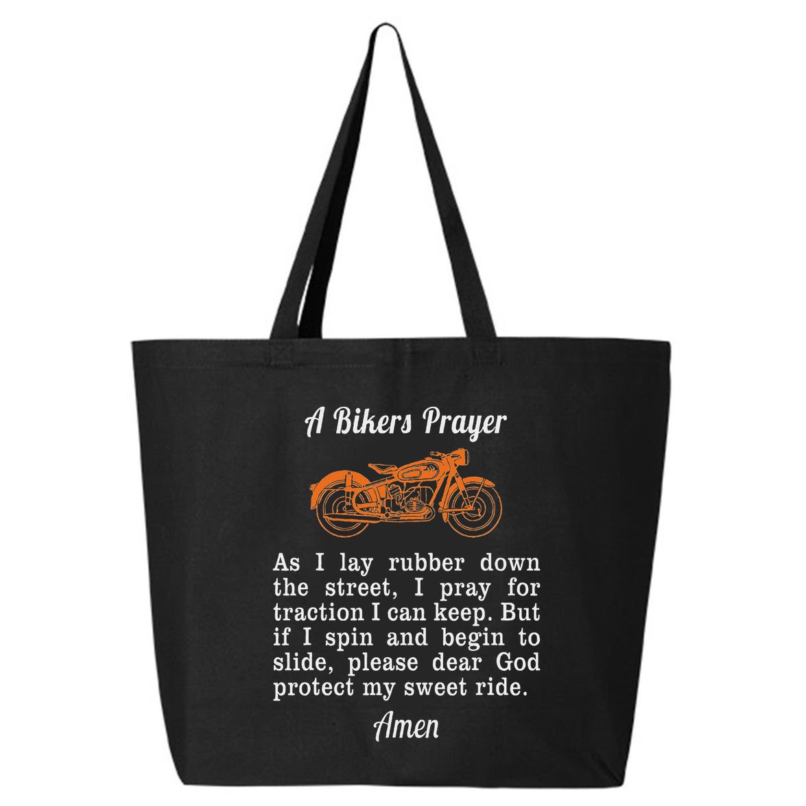 Motorcycle Prayer Design Bikers Prayer 25L Jumbo Tote