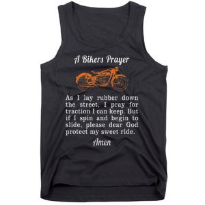 Motorcycle Prayer Design Bikers Prayer Tank Top