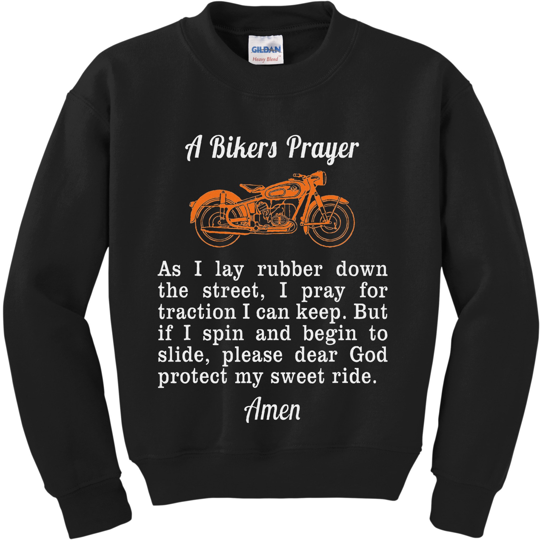 Motorcycle Prayer Design Bikers Prayer Kids Sweatshirt